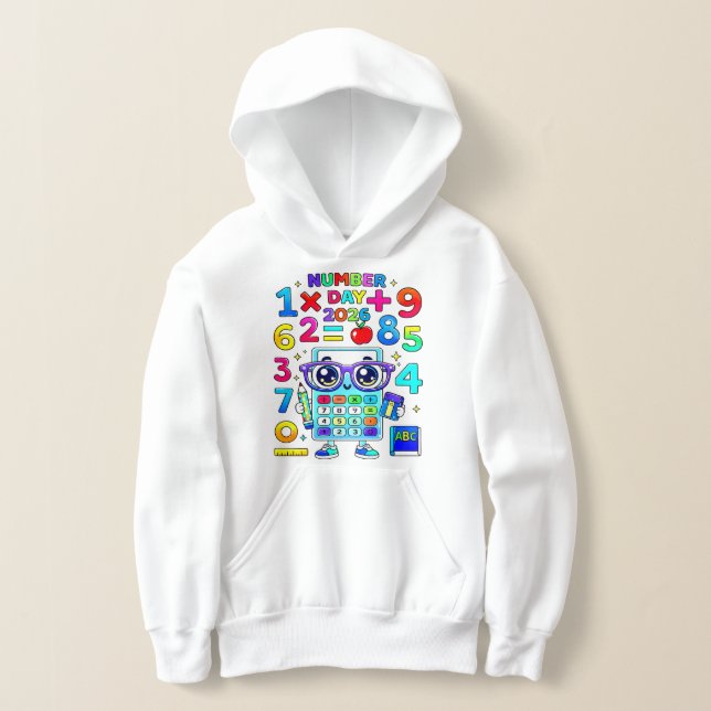 Number Day Colorful Calculator Math Hoodie (Poser)