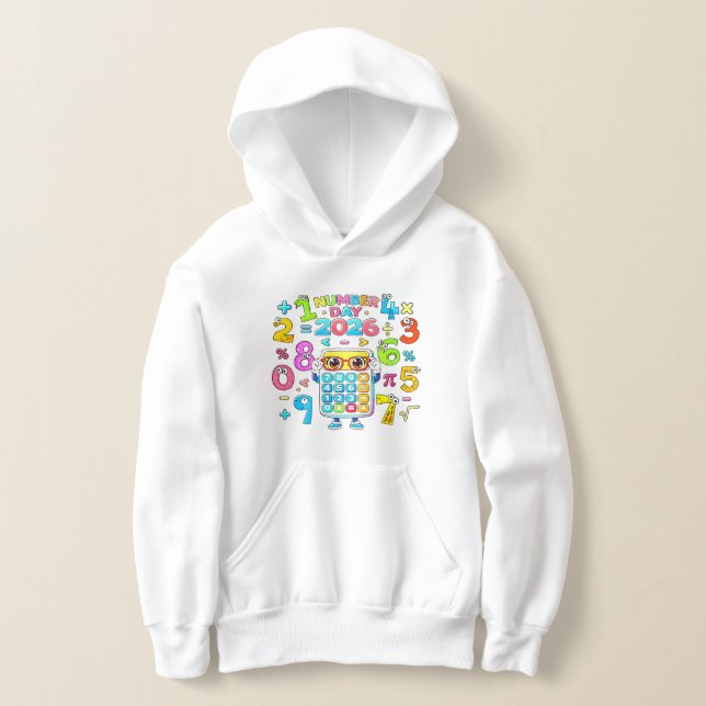 Number Day Colorful Calculator Math Hoodie (Poser)