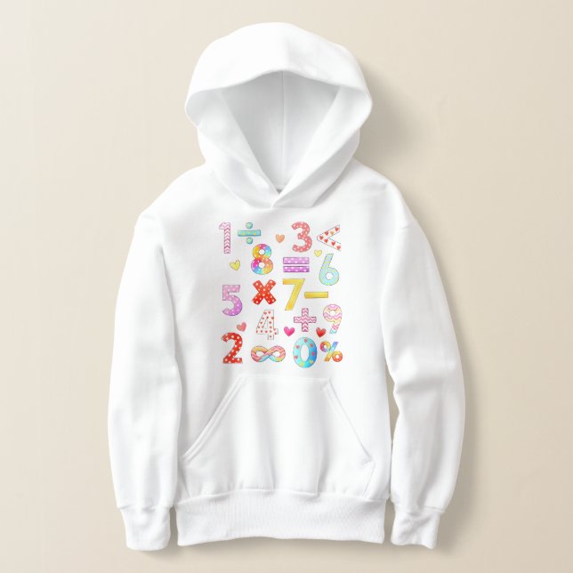 Number Day Colorful Math Symbols Hoodie (Poser)