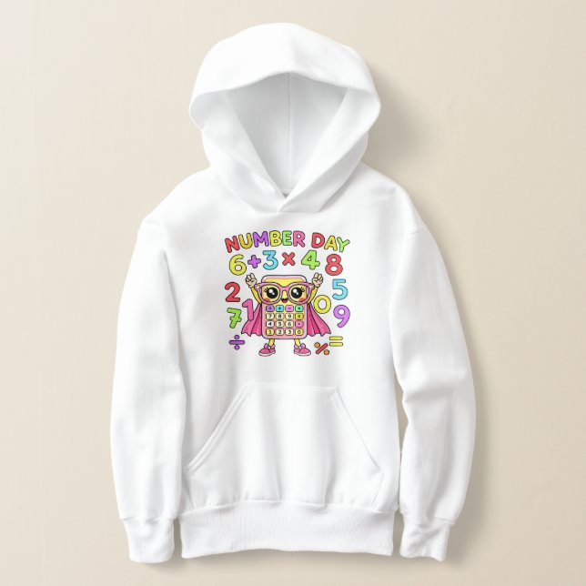 Number Day Cute Calculator Character Hoodie (Poser)