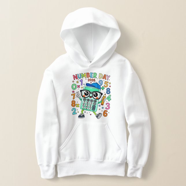 Number Day Cute Calculator Math Hoodie (Poser)