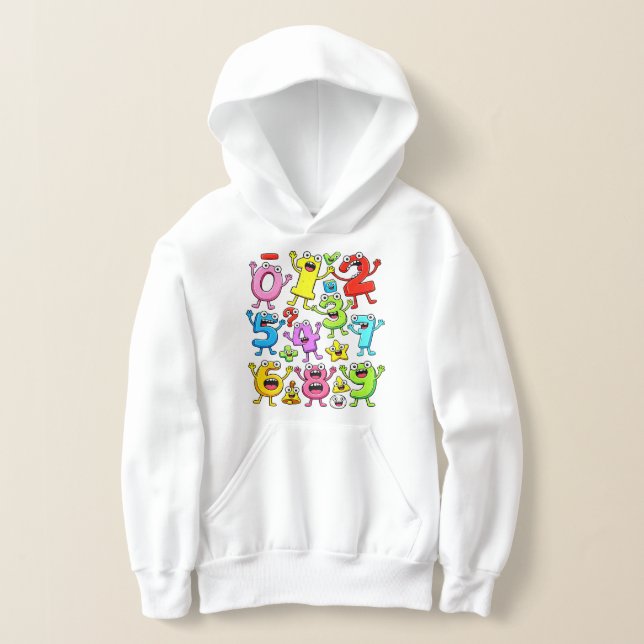 Number Day Funny Cartoon Numbers Hoodie (Poser)