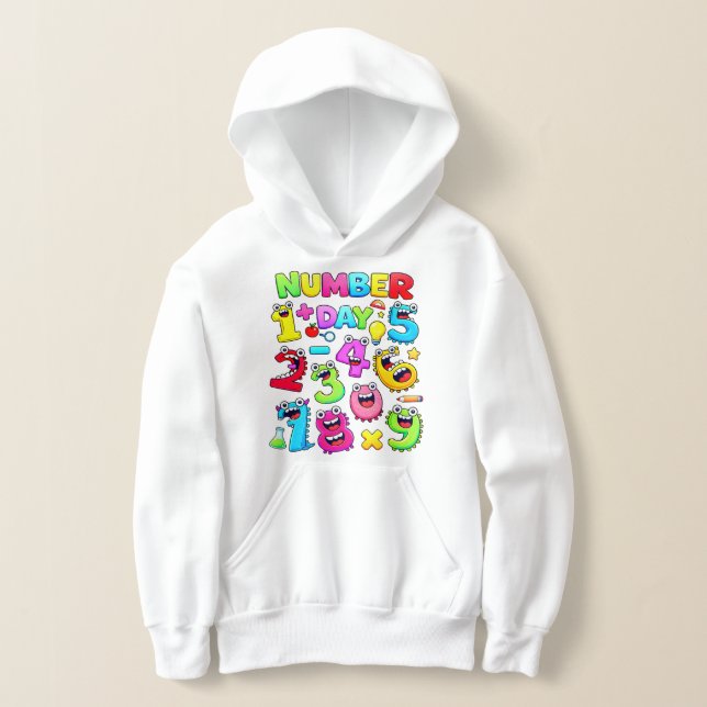 Number Day Funny Cartoon Numbers Hoodie (Poser)
