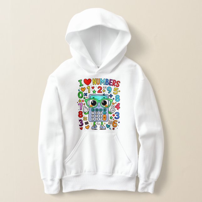 Number Day Kids Hoodie | I Love Numbers Maths (Poser)