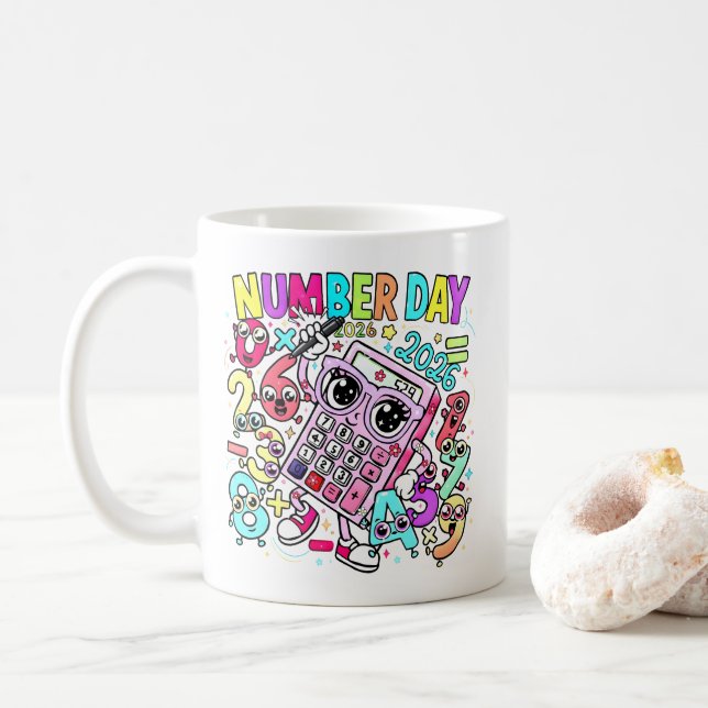 Number Day Maths Mug | Cute Calculator Design (Avec donut)