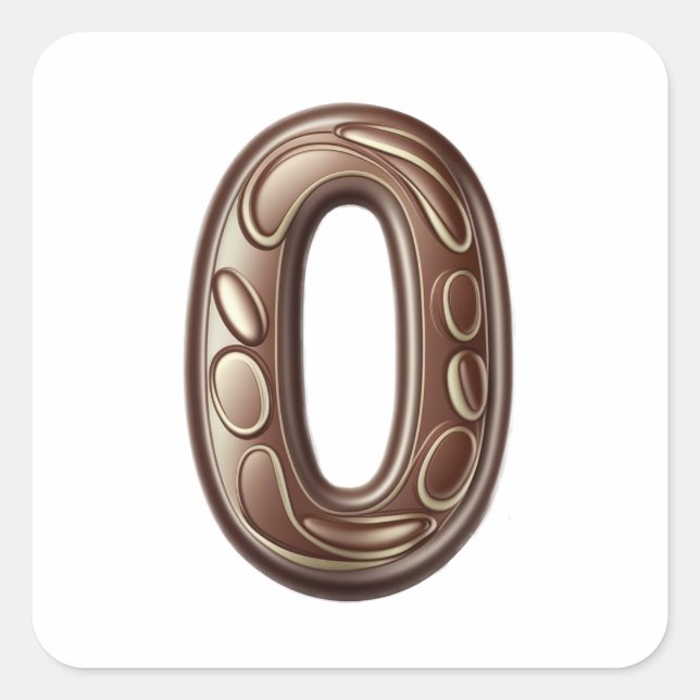 Numéro 0 Autocollants au chocolat (Devant)