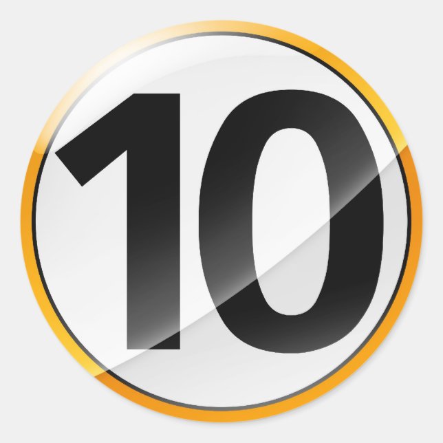 Numéro 10 autocollant or (Devant)