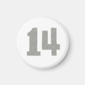 Numéro 14 aimant en argent et gris