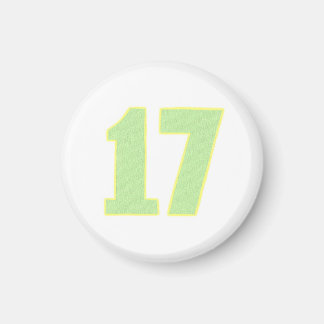 Numéro 17 aimant en vert citron et jaune