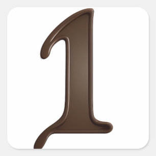 Numéro 1 autocollants au chocolat