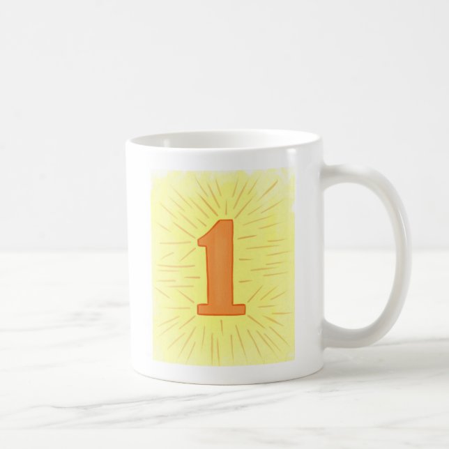 Numéro 1 dans des tasses orange et jaune (Droite)