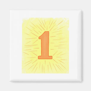 Numéro 1 en Magnet orange et jaune