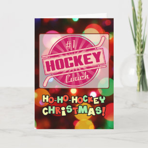Numéro 1 Entraîneur de hockey Carte rouge de Noël