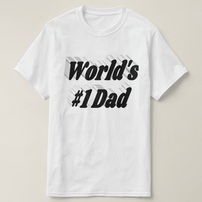 Numéro 1 Fête des pères papa texte noir T-shirt (Design devant)
