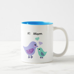 Numéro 1 maman tasse pourpre et bleue mignonne