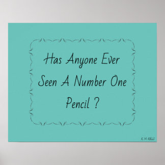 Numéro 1 Poster au crayon