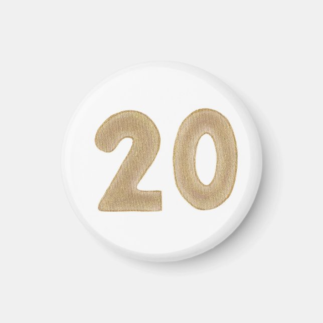 Numéro 20 en or sur magnet (Devant)