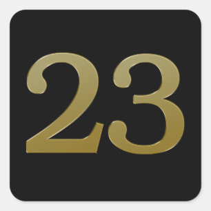 Numéro 23 Sticker Carré Gold