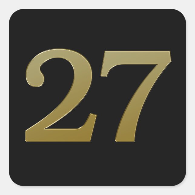 Numéro 27 Sticker Carré Gold (Devant)
