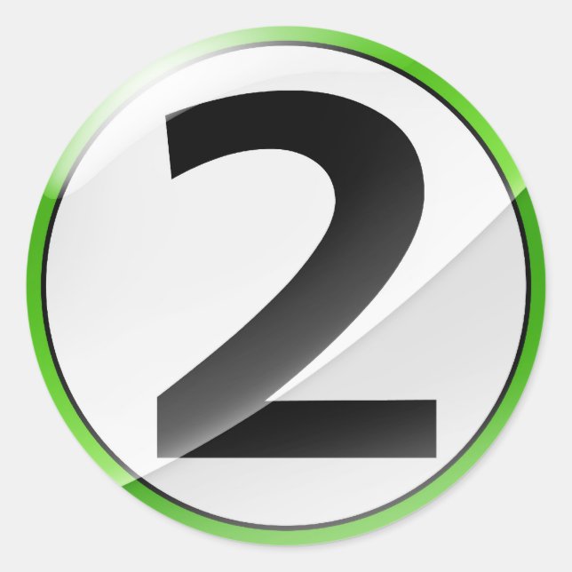 Numéro 2 autocollant vert (Devant)