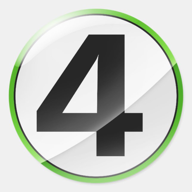 Numéro 4 autocollant vert (Devant)