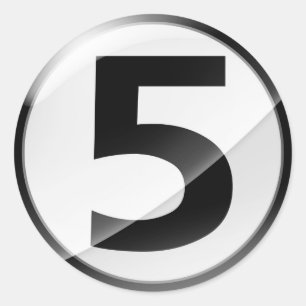 Numéro 5 Autocollant noir