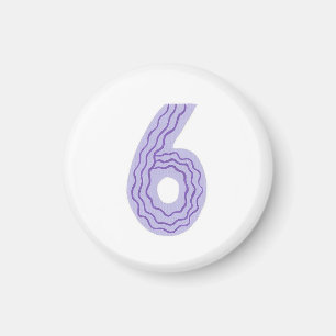 Numéro 6 aimant avec lavande et violet