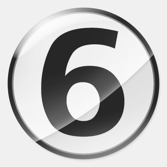 Numéro 6 Autocollant noir (Devant)