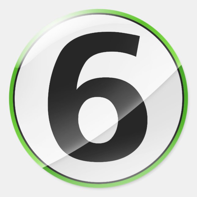 Numéro 6 autocollant vert (Devant)