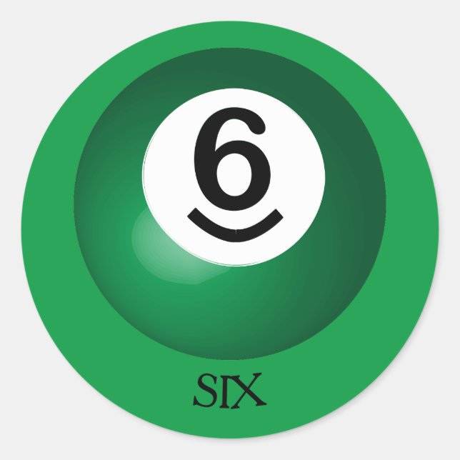 Numéro 6 Bal Sticker rond (Devant)