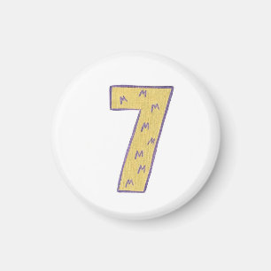 Numéro 7 aimant avec or et violet