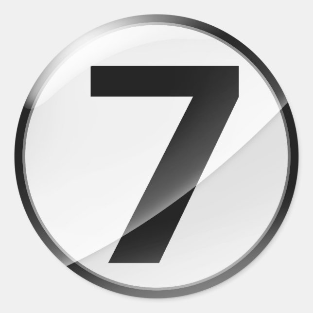 Numéro 7 Autocollant noir (Devant)