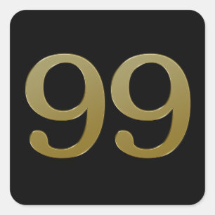 Numéro 99Gold Carré Sticker