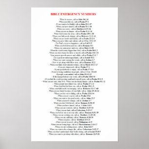 Numéro biblique d'urgence POSTER