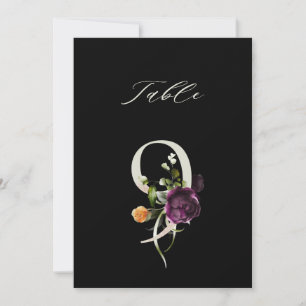 Numéro botanique floral 9, 5x7, Numéro de table no