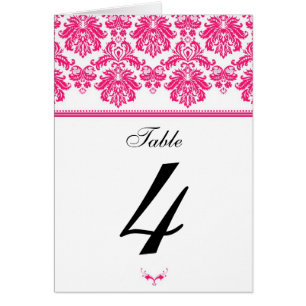 Numéro d'assise de la table de Damas rose chaud