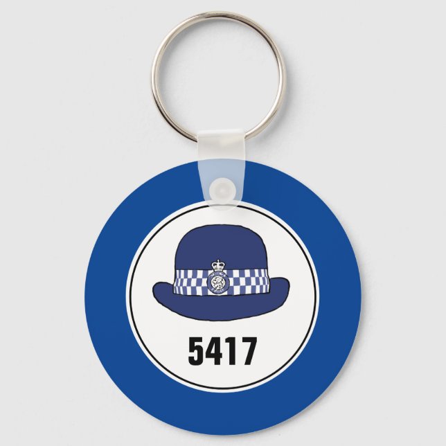 Numéro de badge. Femme policier WPC. Porte-clés (Recto)
