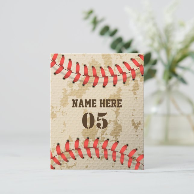 Numéro de base-ball Vintage personnalisé Rétro (Debout devant)