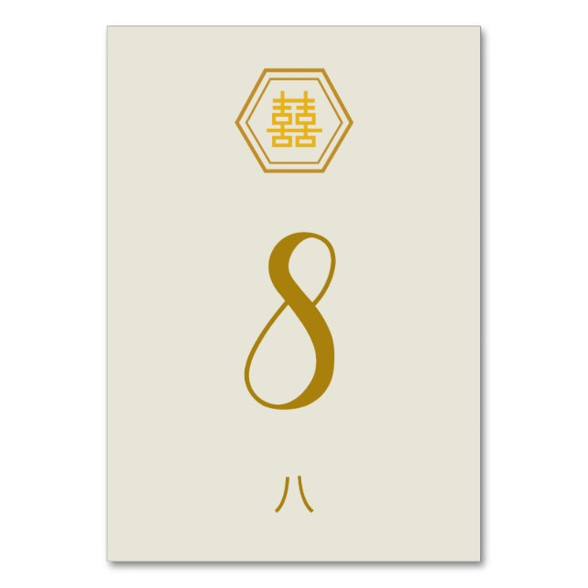 Numéro de carte de table - Bonheur double (Dos)