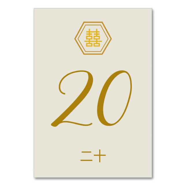 Numéro de carte de table - Bonheur double