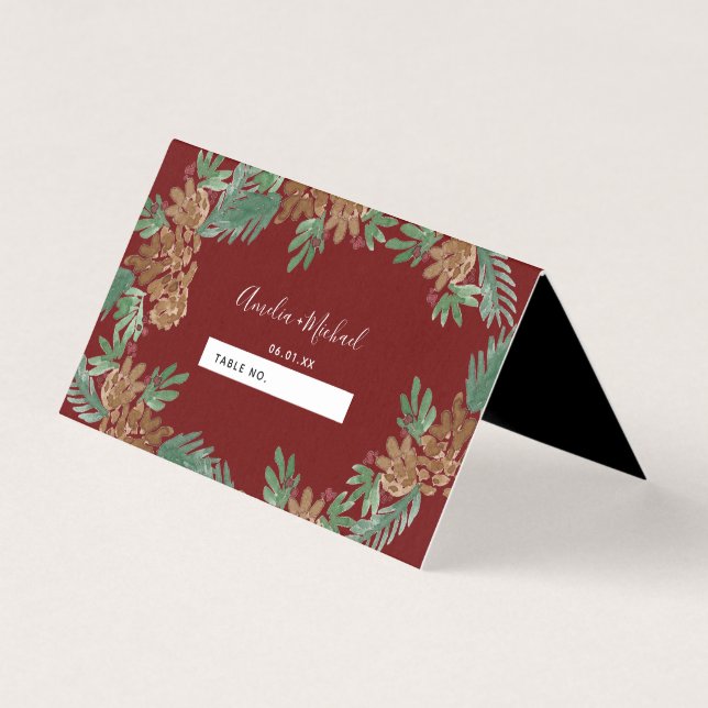 Numéro de chaise de mariage aux cônes de pin aquar (Front)