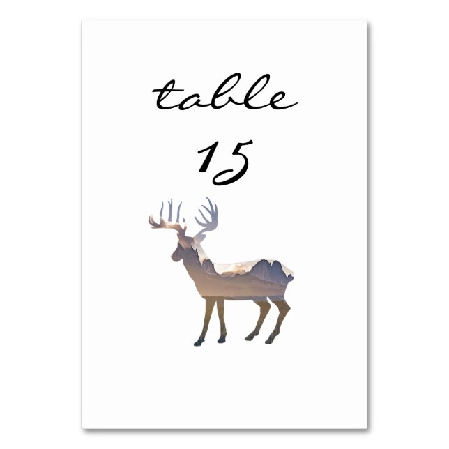 Numéro de la table d'accueil Rustic Mountain Deer (Par défaut)