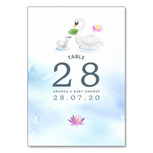 Numéro de la table de Baby shower d'aquarelle de c