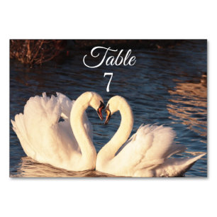 Numéro de la table de Mariage des cygnes blancs