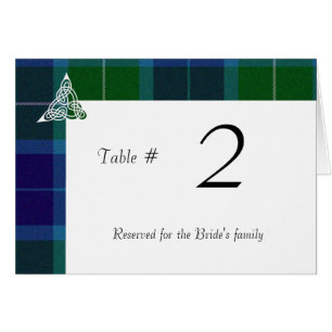 Numéro de la table de réception Wallace Plaid & Ce