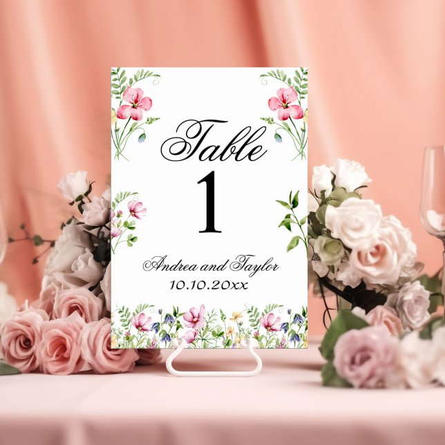 Numéro de la table des Mariages Fleurs sauvages d' (Créateur téléchargé)