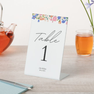 Numéro de la table du Mariage floral Signe #1