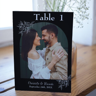 Numéro de la table photo du mariage noir lunatique