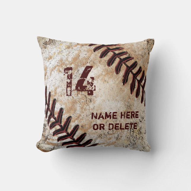 Numéro de maillot et nom sur un oreiller de baseba (Recto)
