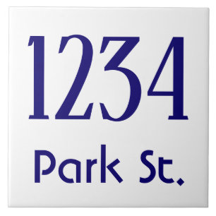 Numéro de maison avec carreaux en céramique de rue